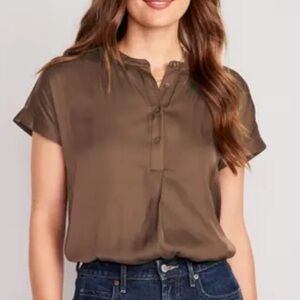 Old Navy Dolman Sleeve Satin Popover Shirt
